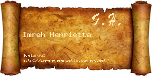 Imreh Henrietta névjegykártya